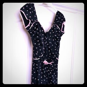 Stop Staring! Black dress w/ pink bows and trim